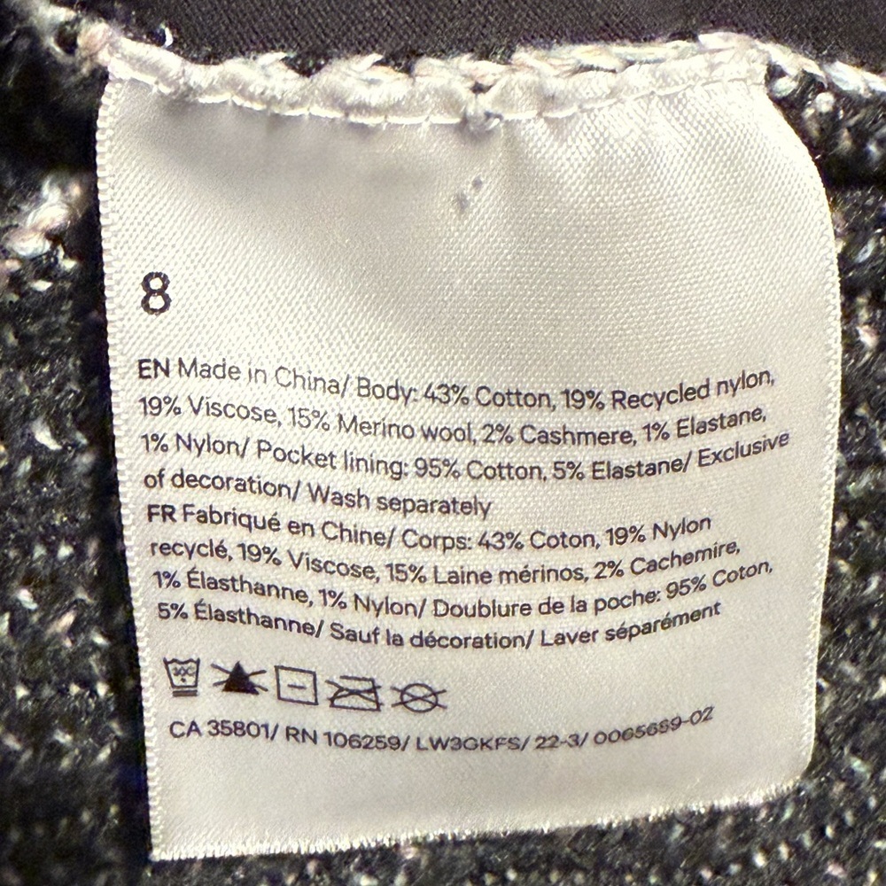 Lululemon Cotton-Cashmere Blend Sweater Wrap Powdered Clay/White/Lakeside Size 8 - Picture 15 of 15